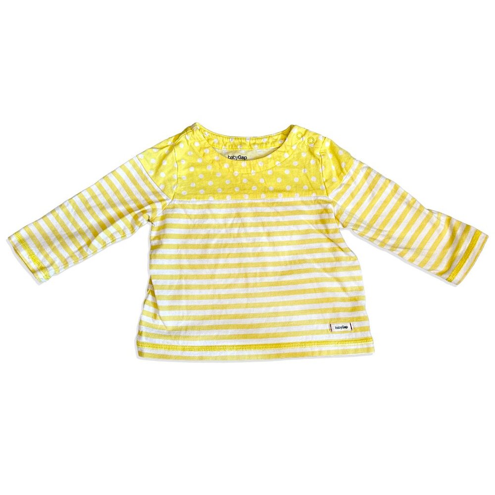 Baby Gap Yellow Polkadot & Striped Longsleeve Tee